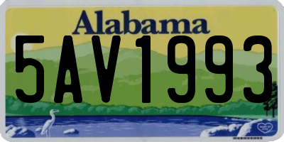 AL license plate 5AV1993