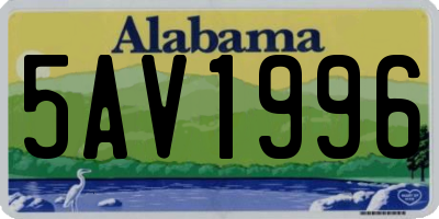 AL license plate 5AV1996