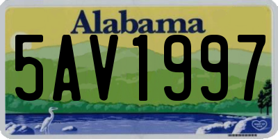 AL license plate 5AV1997