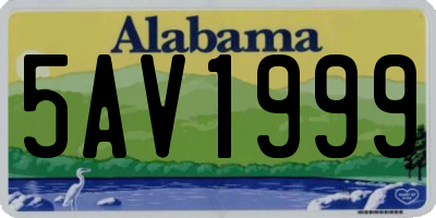 AL license plate 5AV1999