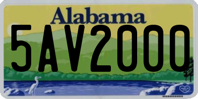 AL license plate 5AV2000
