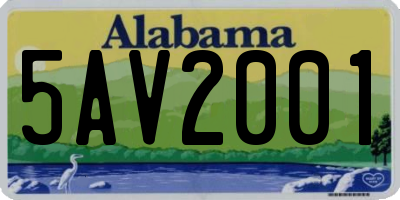 AL license plate 5AV2001
