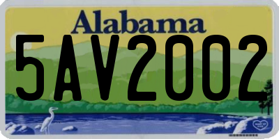 AL license plate 5AV2002
