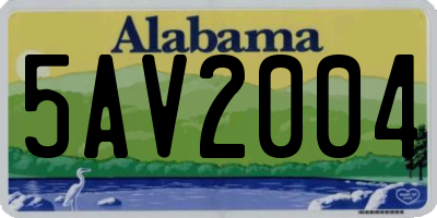 AL license plate 5AV2004