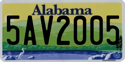 AL license plate 5AV2005