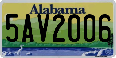 AL license plate 5AV2006