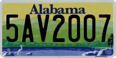 AL license plate 5AV2007