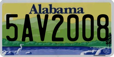AL license plate 5AV2008