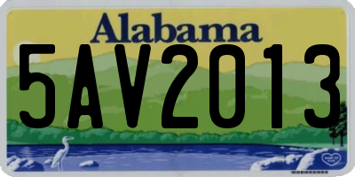 AL license plate 5AV2013
