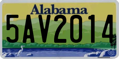 AL license plate 5AV2014