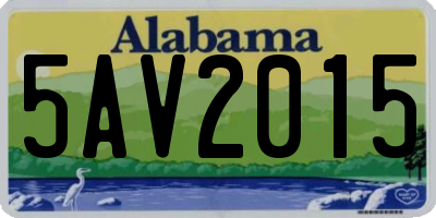 AL license plate 5AV2015