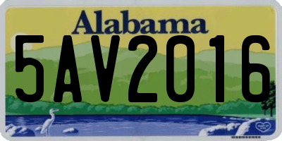 AL license plate 5AV2016