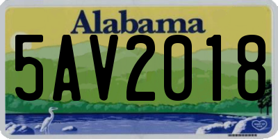 AL license plate 5AV2018
