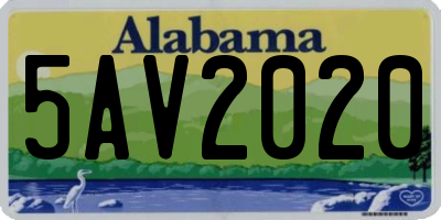 AL license plate 5AV2020