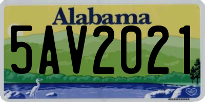 AL license plate 5AV2021