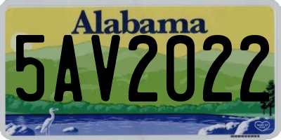 AL license plate 5AV2022
