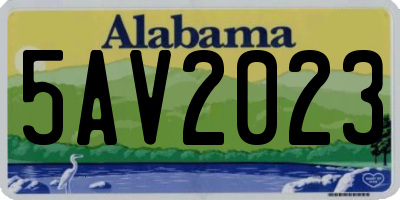 AL license plate 5AV2023
