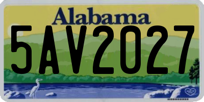 AL license plate 5AV2027