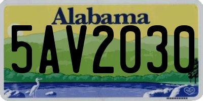 AL license plate 5AV2030