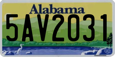 AL license plate 5AV2031