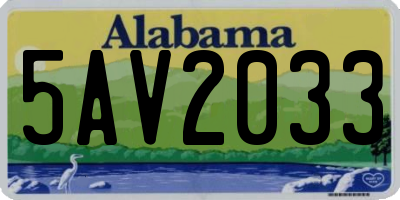 AL license plate 5AV2033