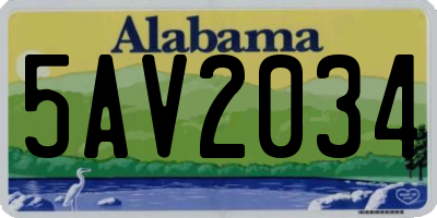 AL license plate 5AV2034