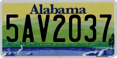 AL license plate 5AV2037
