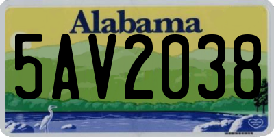 AL license plate 5AV2038
