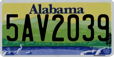 AL license plate 5AV2039