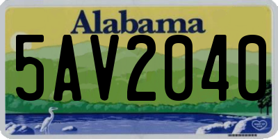 AL license plate 5AV2040