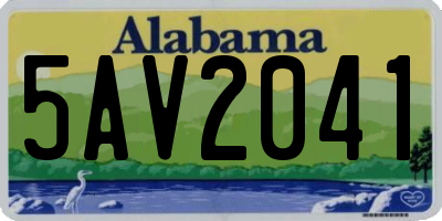 AL license plate 5AV2041