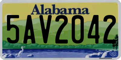 AL license plate 5AV2042