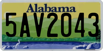 AL license plate 5AV2043