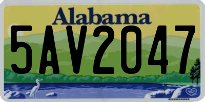 AL license plate 5AV2047