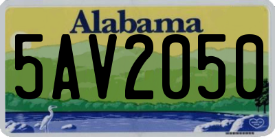 AL license plate 5AV2050