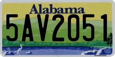AL license plate 5AV2051