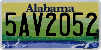 AL license plate 5AV2052