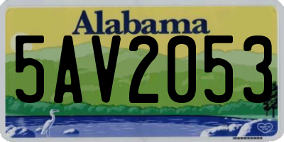 AL license plate 5AV2053