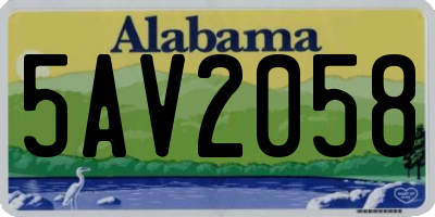 AL license plate 5AV2058