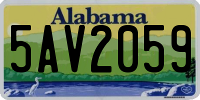 AL license plate 5AV2059