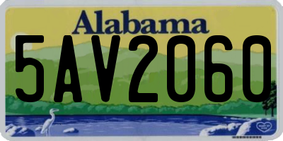 AL license plate 5AV2060