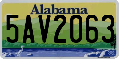 AL license plate 5AV2063