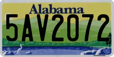 AL license plate 5AV2072
