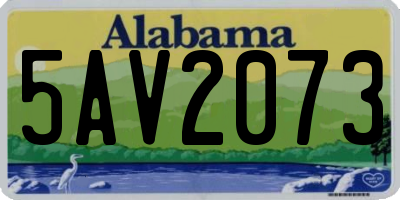 AL license plate 5AV2073