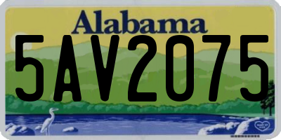 AL license plate 5AV2075