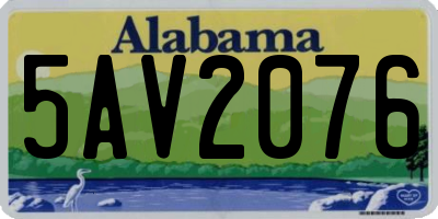AL license plate 5AV2076