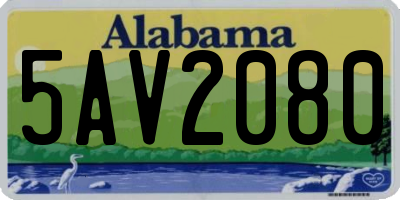 AL license plate 5AV2080