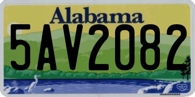 AL license plate 5AV2082