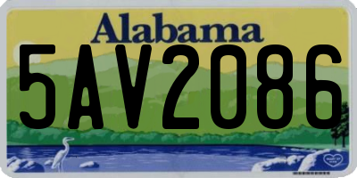AL license plate 5AV2086