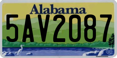 AL license plate 5AV2087
